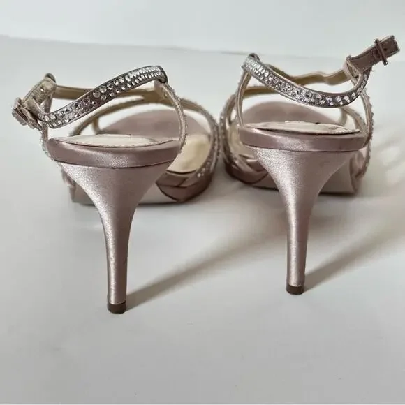 Nina Champagne Platform Sandal Size 9M - Picture 8 of 11